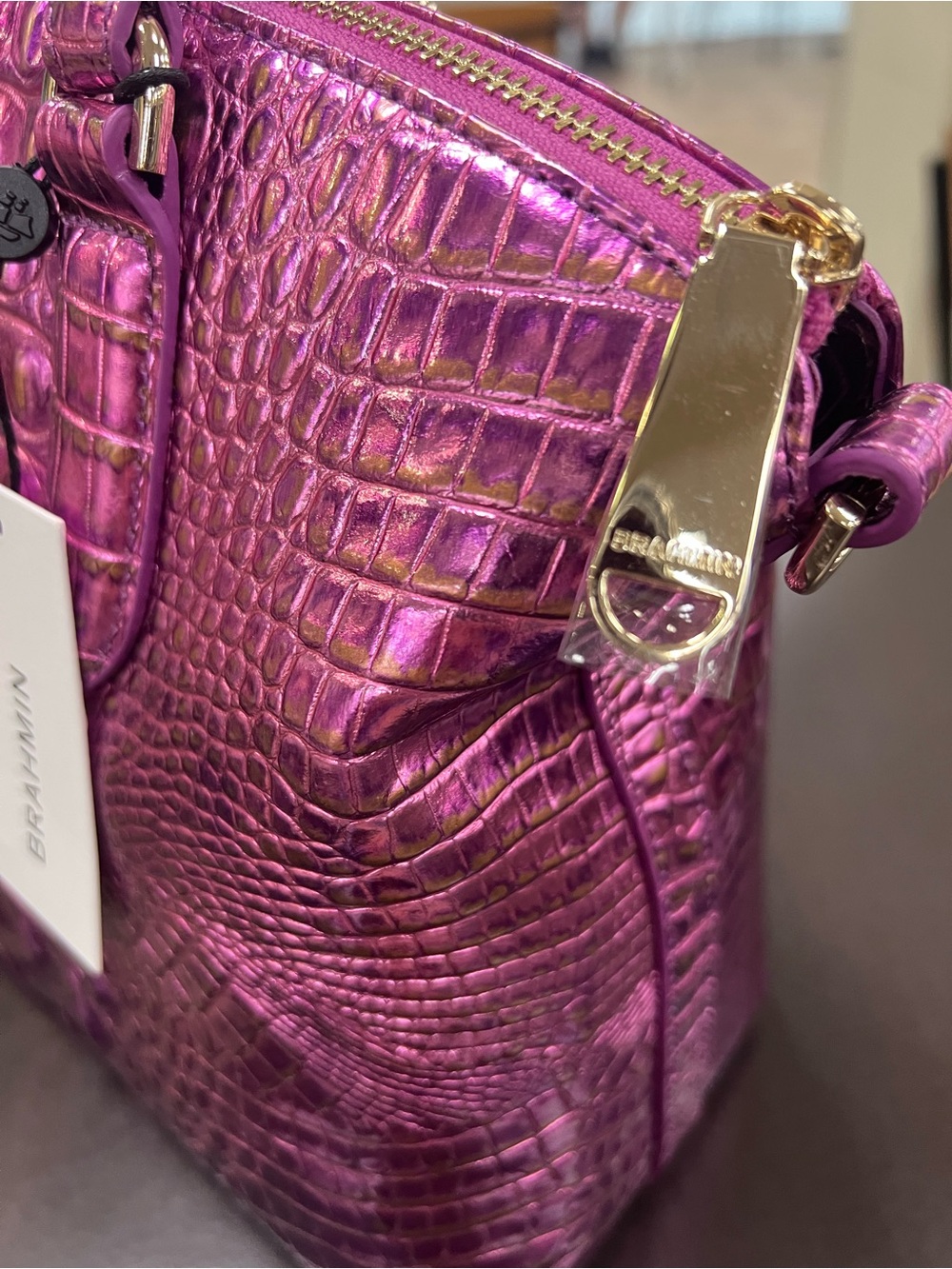 Brahmin Large Duxbury Satchel Bag Opera Melbourne Iridescent Leather $315 Retail - Picture 4 of 11